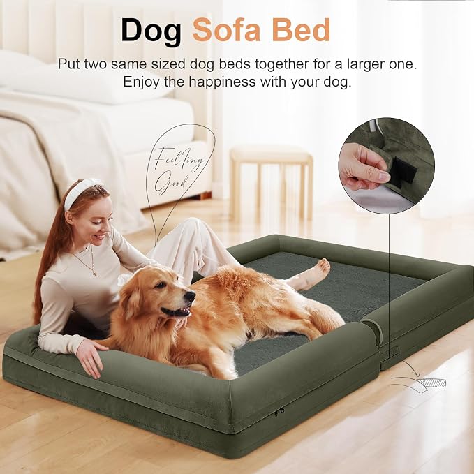 Large Dog Bed Orthopedic Washable: Jumbo Dog Bed Bolster Extra Large Dogs Egg - Image 3