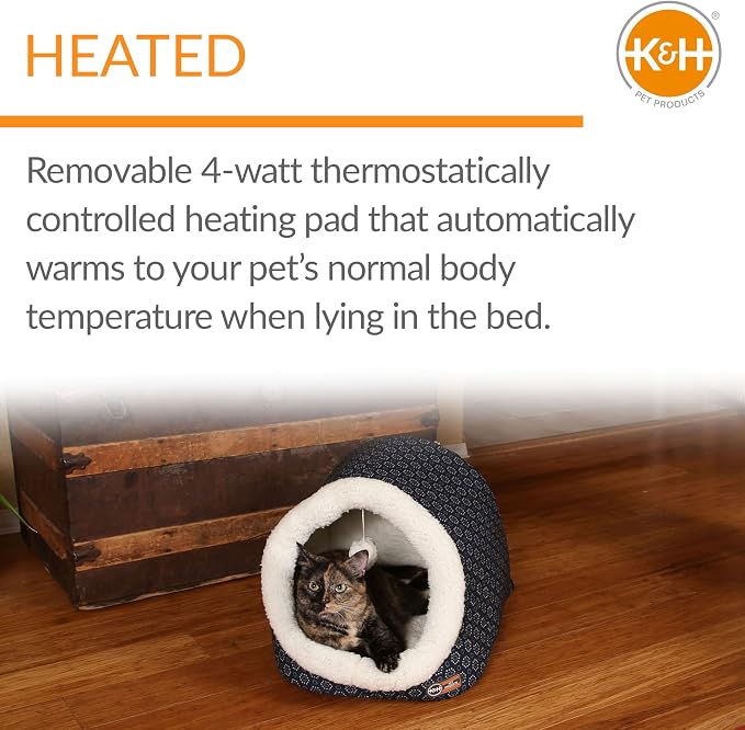 K&H Pet Products Thermo-Pet Cave Heated Cat Bed - Image 4