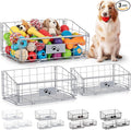 Mimorou 3 Pack Metal Dog Toy Baskets Multi-sized Foldable Dog Toy Bins Box by Mimorou