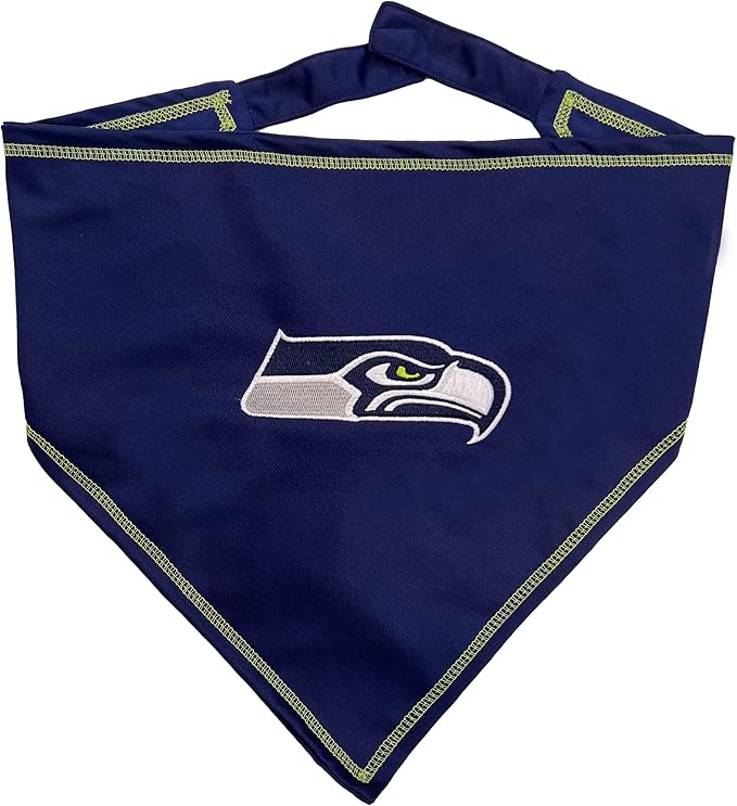 NFL Seattle Seahawks TIE Bandana, Large/X-Large. Dog Bandana Scarf Bib by PETSFIRST