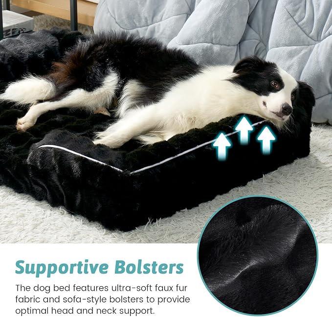 Orthopedic Dog Bed for Extra Large Dog, Soft and Warm Faux Fur Sofa for Giant - Image 4