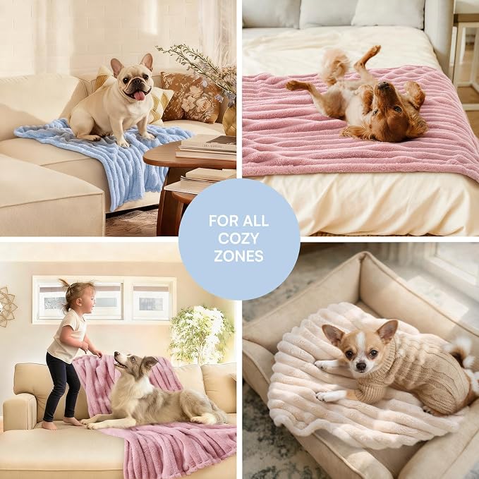 LINENLUX 1 Pack 3 Soft Dog Blanket Washable Warm Fleece Cat Blankets - Image 5