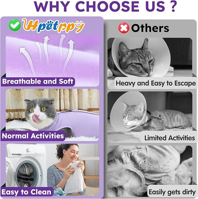 Cat Recovery Suit for Abdominal Wounds or Skin Diseases, Kitten Onesie for Cats - Image 8