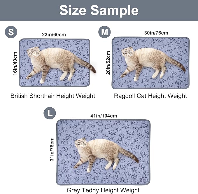 Dono 1 Pack 3 Dog Blankets, Soft Fluffy Fleece Pet Blanket Warm Sleep Mat Paw - Image 2