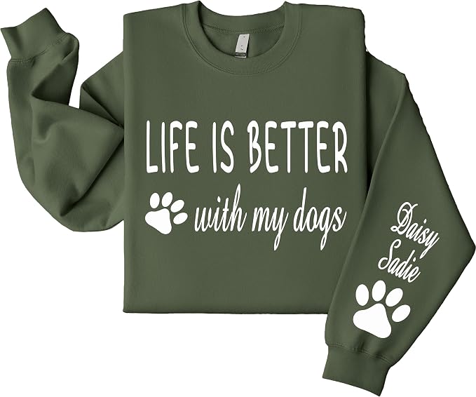 Custom Dog Mom Shirt for Women Pet Ears Sweatshirt by CustomUnique