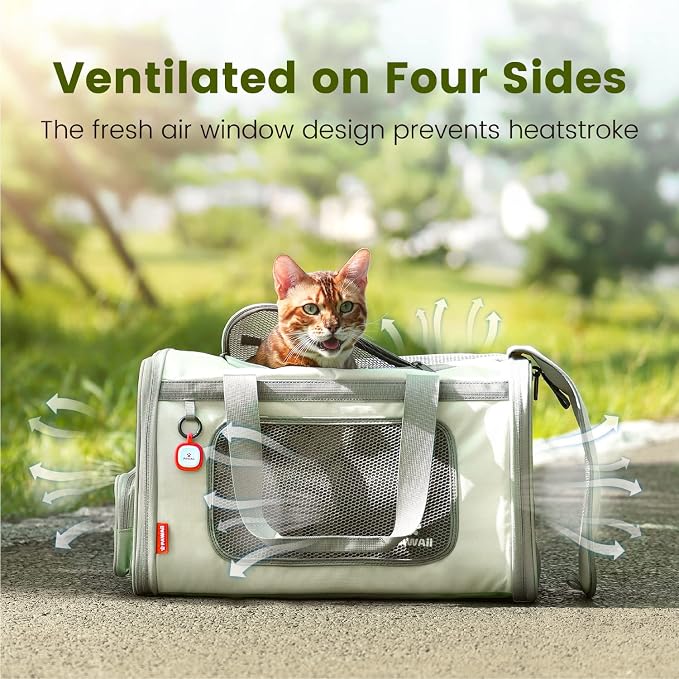 Pawaii Cat Carrier with ID Tag, TSA Airline Approved Soft Sided Collapsible Pet - Image 9