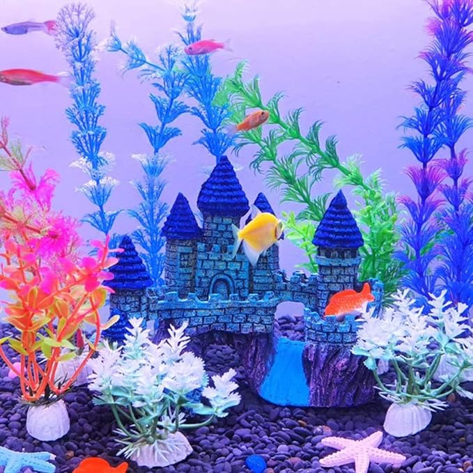 Fish Tank Decorations Vintage Castle Aquarium Decorations Resin Cave Hideouts - Image 5