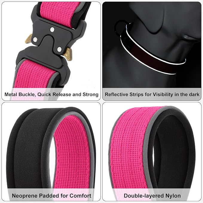 Plutus Pet Tactical Dog Collar, Reflective, Adjustable Heavy Duty Dog Collar - Image 4