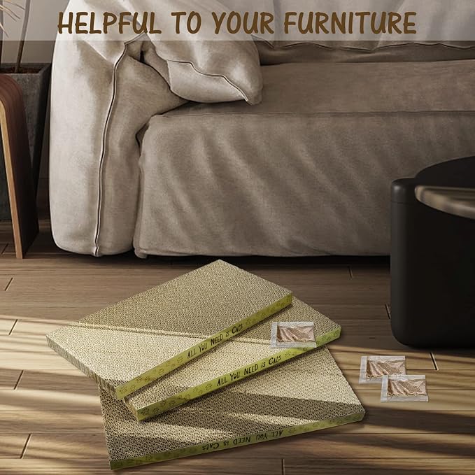 3 Pack Cardboard Cat Scratcher Pads Cat Scratching Board - Image 4
