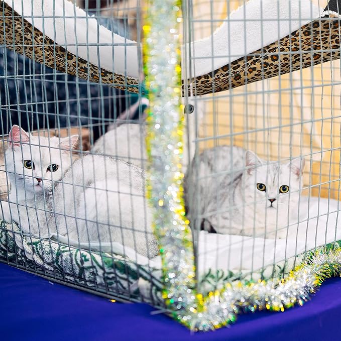 Jetec 2 Pieces Reversible Cat Hanging Hammock Soft Breathable Pet Cage Hammock - Image 2