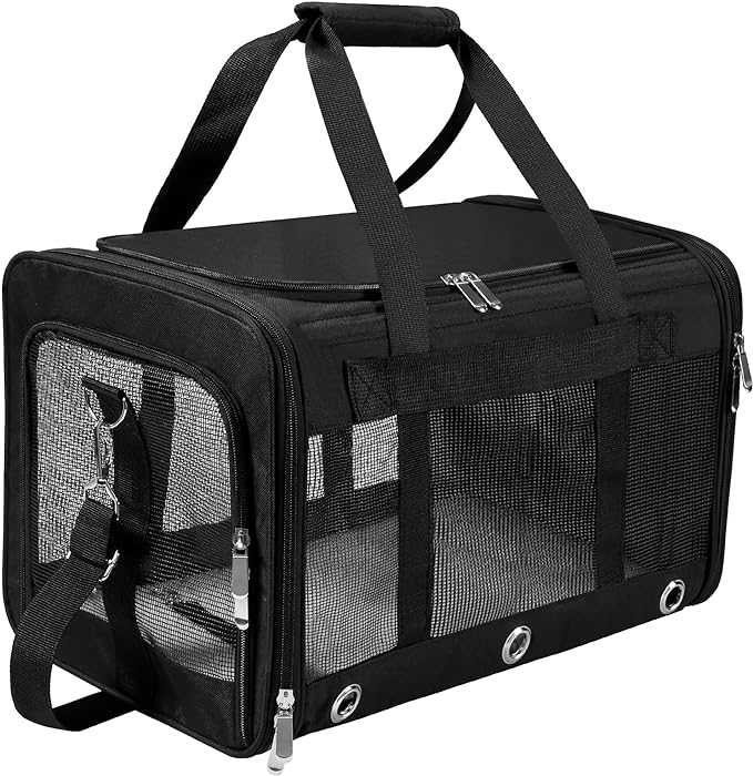 Soft Sided Cat/Dog Carrier，Collapsible Mesh Pets Travel Carriers by SWUVVI