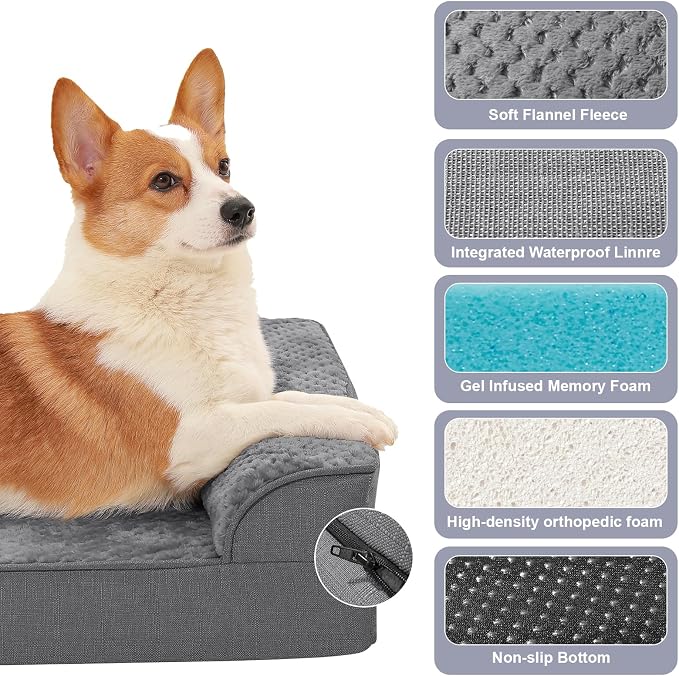 Orthopedic Dog Bed for Small and Medium Dogs, Memory Foam Pet Bed - Image 3
