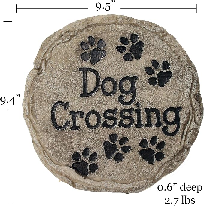 Spoontiques - Garden Décor - Dog Crossing Stepping Stone - Decorative Stone - Image 4