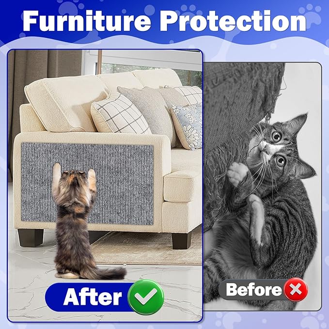 Anit Cat Scratch Couch Furniture Protector, 78.7x15.8 Cat Wall Corner Scratcher - Image 2