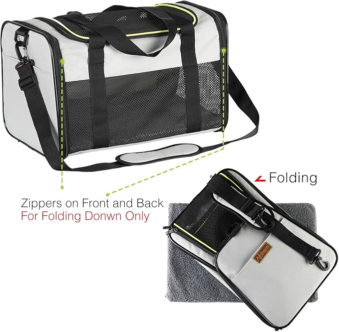 Cat Carrier - Portable Foldable Dog Pet Carrier, Soft-Sided Pet Bag up to 15 Lbs - Image 7