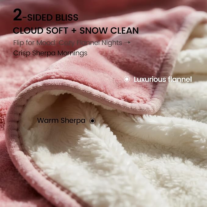gogobunny Waterproof Bed Blanket, Reversible Sherpa Fleece Throw Blanket - Image 2