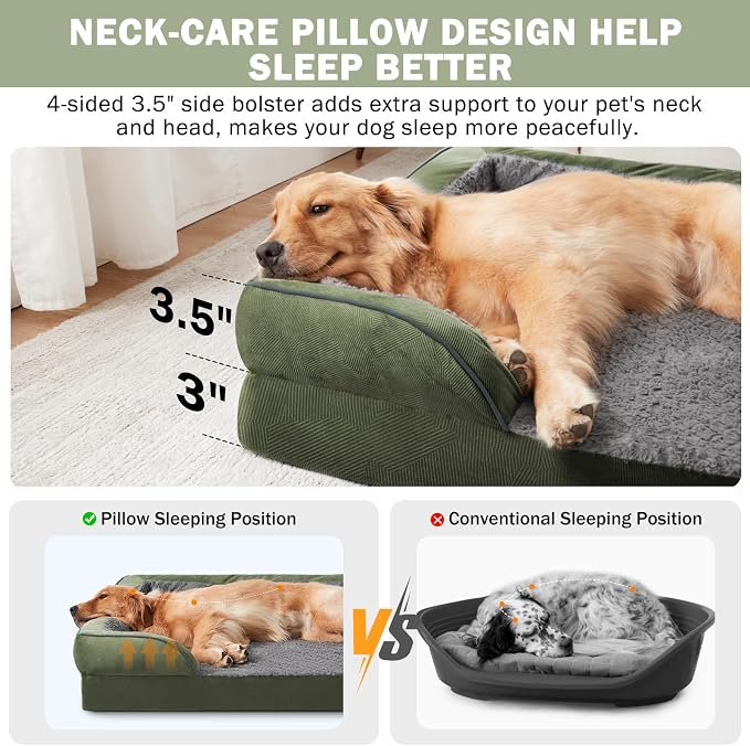 INVENHO Orthopedic Dog Bed for Extra Large Dogs, XXL Egg-Crate Foam Dog Couch - Image 5
