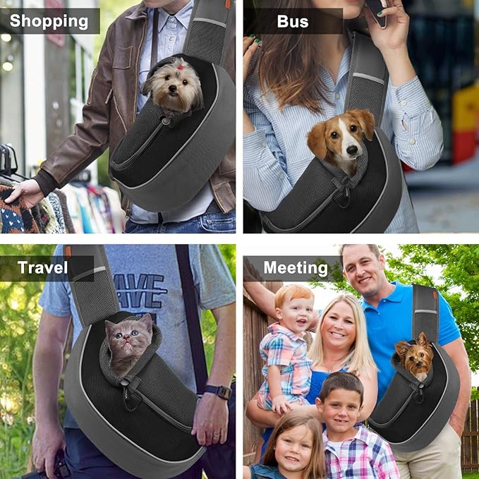 FDJASGY Pet Sling Carrier for Small Dogs Cats, Breathable Mesh Travelling Hand - Image 6