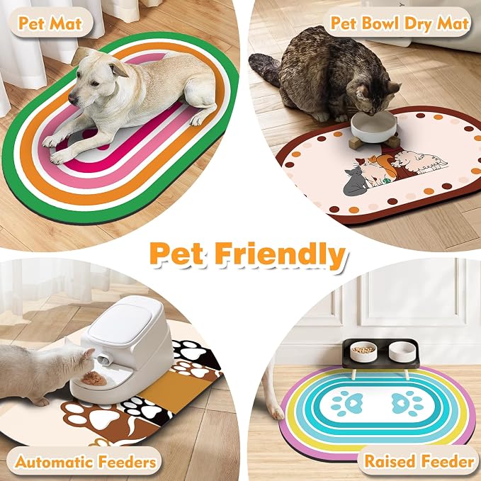 Large Pet Feeding Mat – 28''x17'' Absorbent Dog Mat - Image 6