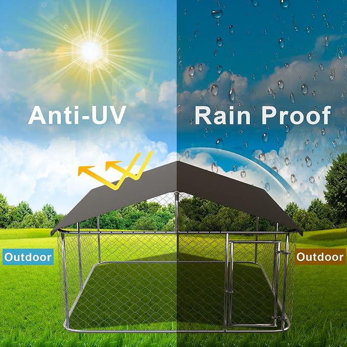 Outdoor Dog Enclosure Heavy Duty Dog Kennel House Mesh Dog Big Cage Pet Kennel - Image 3