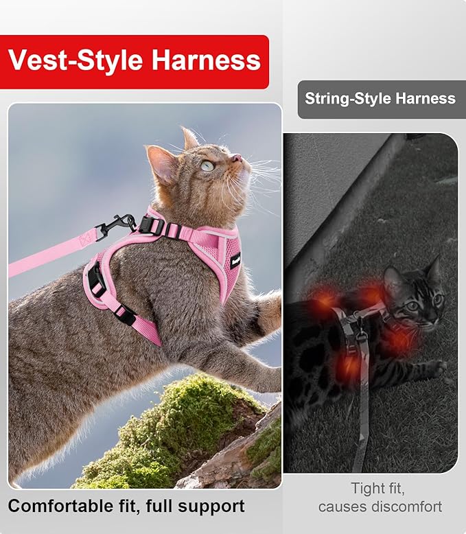 Cat Harness and Leash for Walking Escape Proof Soft Adjustable Cat Leash - Image 7