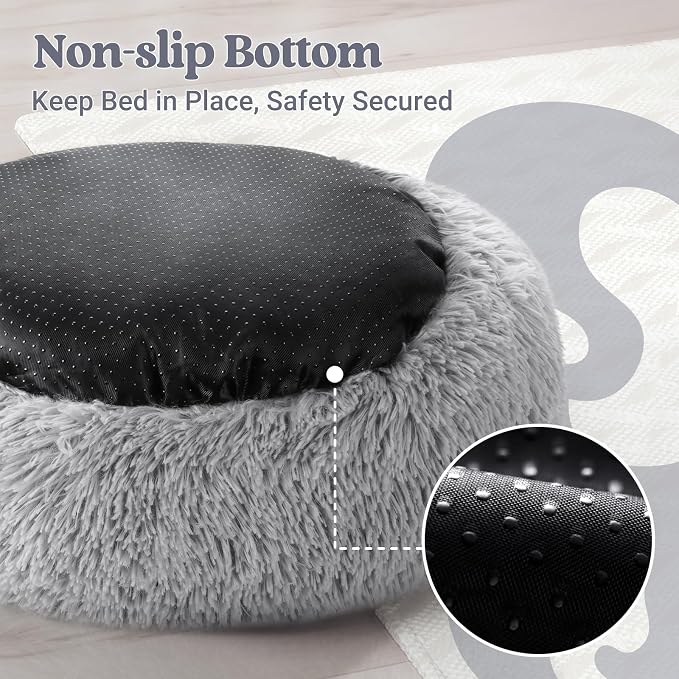 rabbitgoo Dog Bed for Small, 24 inches Machine Washable, Fluffy Donut Pet Bed - Image 7