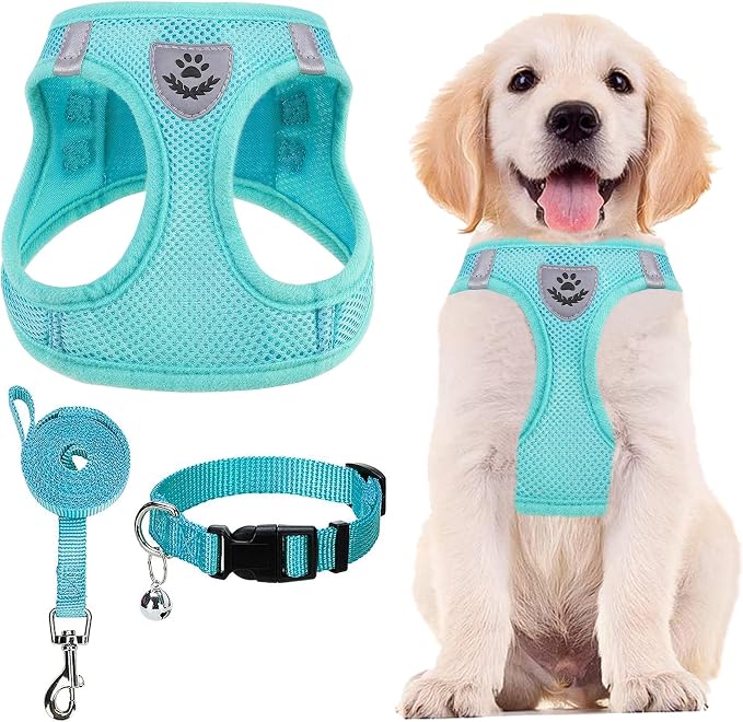 PUPTECK Adjustable Dog Harness Collar and Leash Set Step in No Pull Pet Harness by PUPTECK