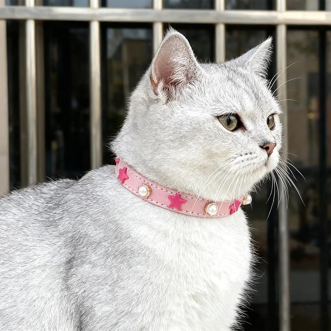 EXPAWLORER Leather Cat Collar for Girl Boy- Adjustable Pet Collar - Image 7