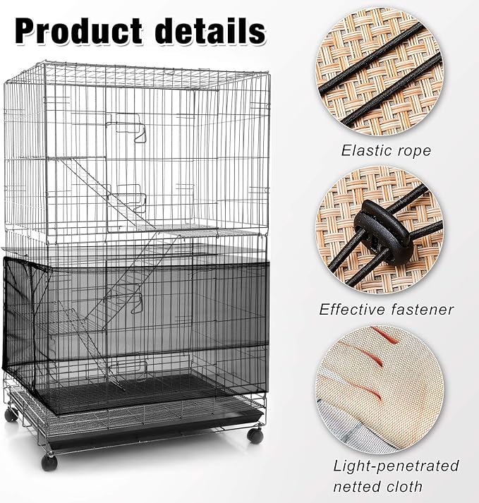 Shappy Large Bird Cage Seed Catcher, Bird Cage Cover Net Skirt Guard, - Image 3