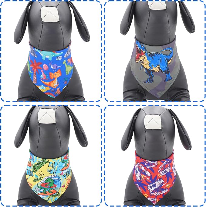 30 Pcs Dinosaurs Dog Bandanas for Small Dogs Stitch Dog Bandana Bulk Reversible - Image 4