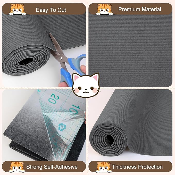 Cat Scratch Furniture Protector, 78.7"x15.8" Cat Scratching Mat, Trimmable - Image 3