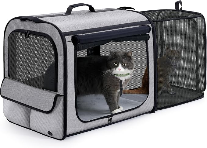 Pecute Dog Car Carrier Stable and Light Weight, Expandable Extra Space Dog by pecute