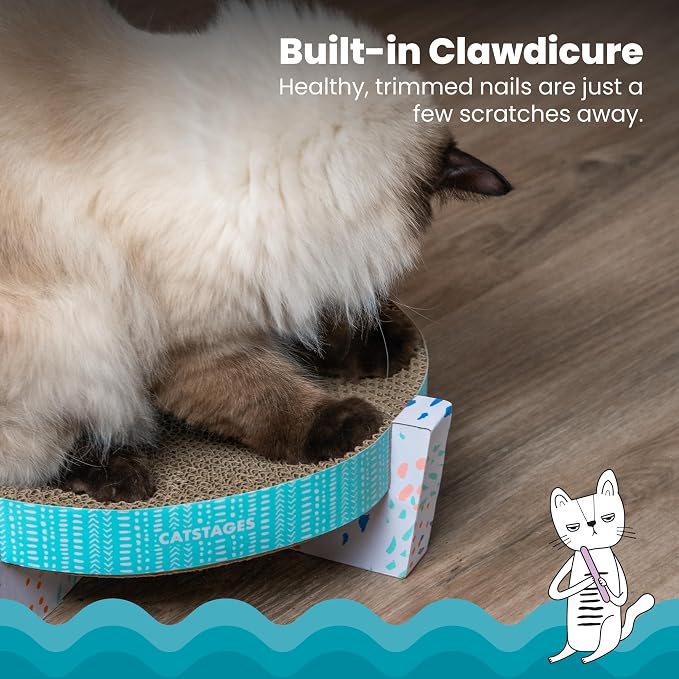 Catstages Scratch, Snuggle & Rest – 2‑in‑1 Indoor Cat Scratcher & Elevated Cat - Image 3