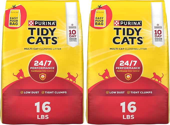 Purina Tidy Cats Clumping Cat Litter Odor Control, 24/7 Performance Multi Cat by PurinaTidyCatsLitter