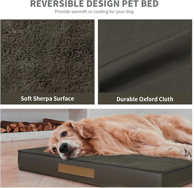 Large Comfy Washable Dog Bed, Orthopedic Egg Crate Foam Dog Crate Mat - Image 5