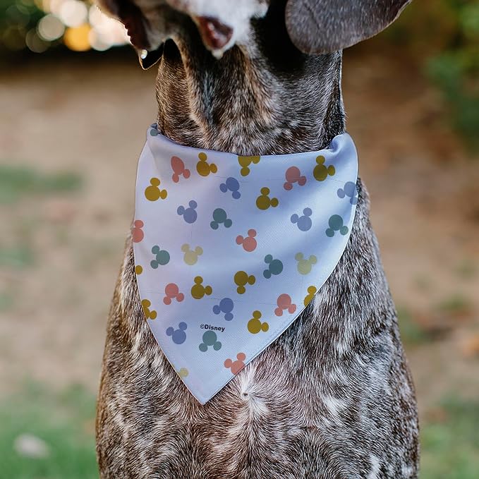 Disney Pet Bandana Mickey Mouse Ears Icon Scattered White Slip On Collar - Image 5