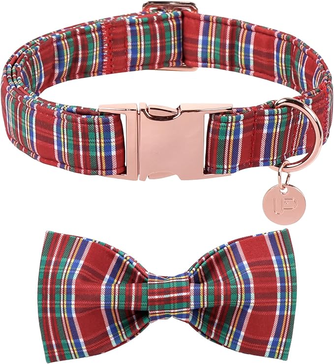 Christmas Plaid Dog Collar by UPURARAPUP