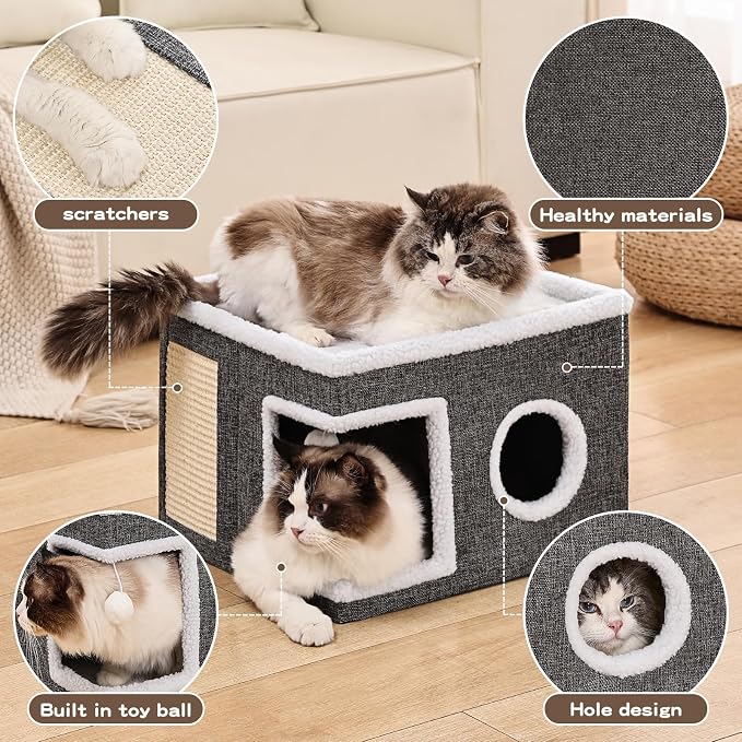Cat Beds for Indoor Cats, Large Cat Cave - Image 2