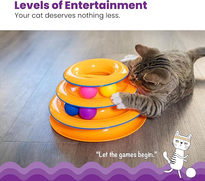 Catstages Tower of Tracks Cat Toy – 3-Level Track Tower - Image 2