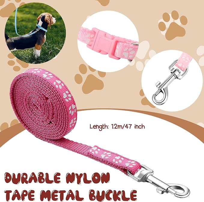 Amylove 48 Pcs Dog Collar and Leash Set, Polypropylene Adjustable Puppy Collars - Image 6