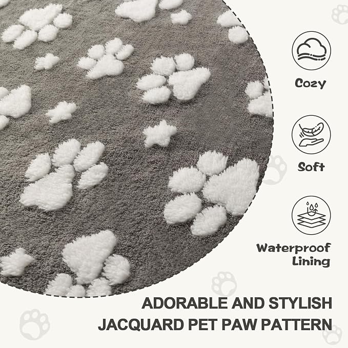 Waterproof Blanket for Dog Cat or Adult, Cute 3D Textured Paw Dog Blanket for - Image 5
