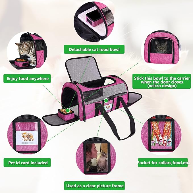 20 Inch Large Cat Carrier for Cats Up to 25 lbs, Extra Large Soft Sided Dog - Image 6