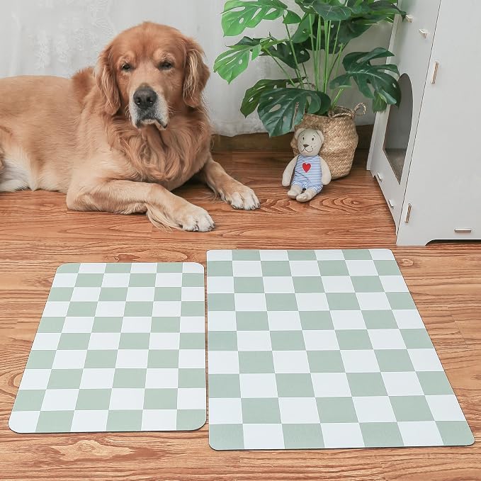 Ralxion Checkered Dog Feeding Mat, Absorbent Mats by Ralxion