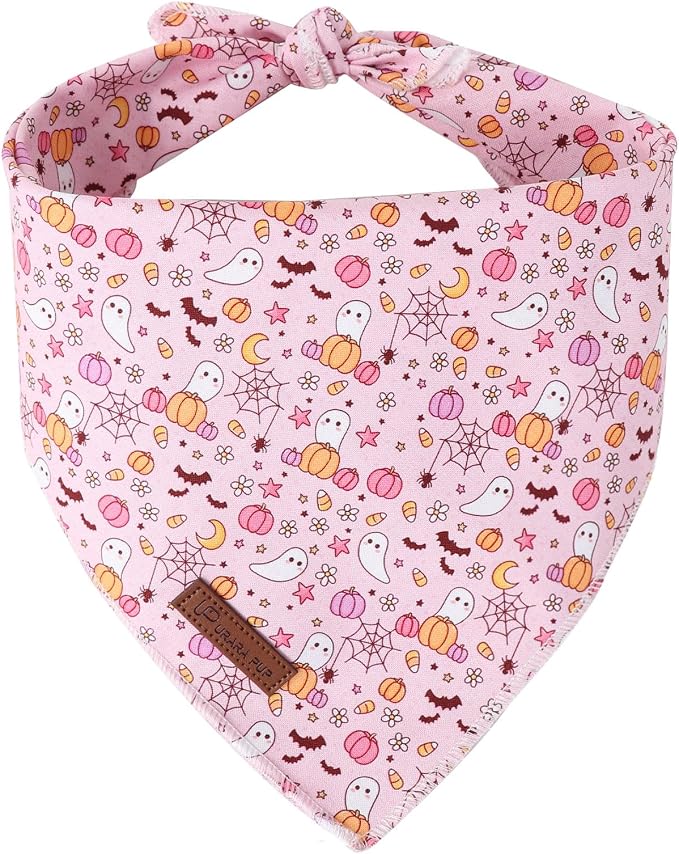 Halloween Pumpkin Dog Bandana, Halloween Triangle Bid Scarf by UPURARAPUP