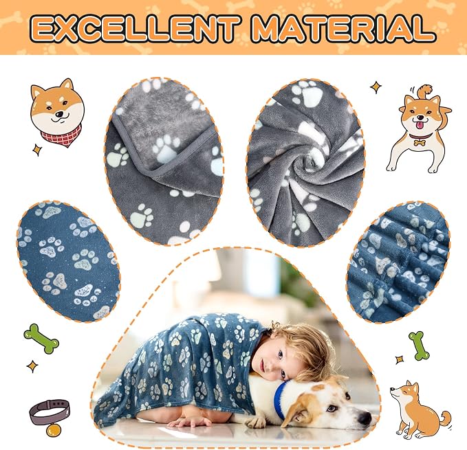 Rezutan Dog Blankets for Medium Pet, 3 Pack Blanket Fuzzy Cat Blankets Washable - Image 3