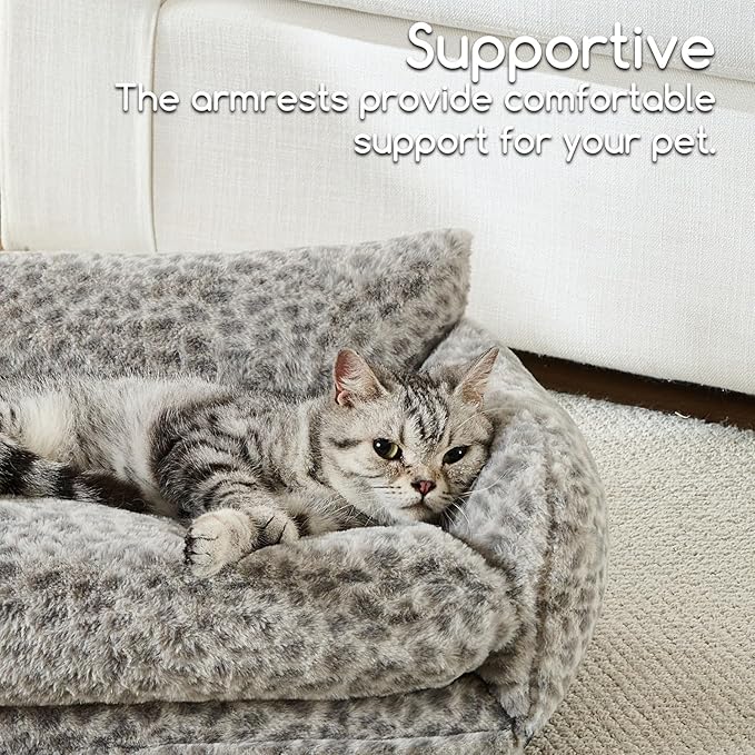 Hollypet Cat Bed Fluffy Plush Mutifuctional Double-Layer Soft Pet Couch - Image 4