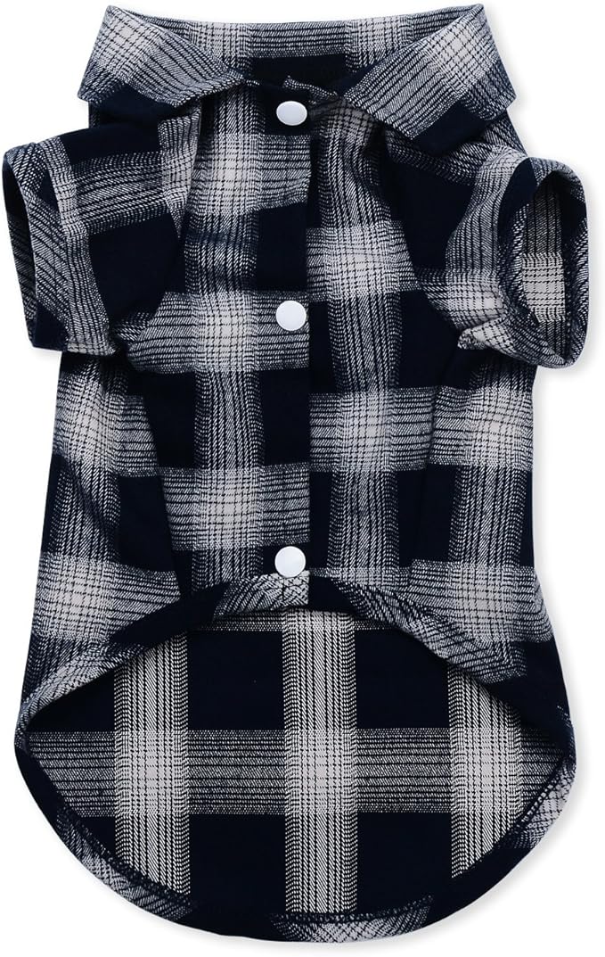 Koneseve Dog Shirt, Pet Plaid Clothes T-Shirt Sweater Matching Breathable by Koneseve