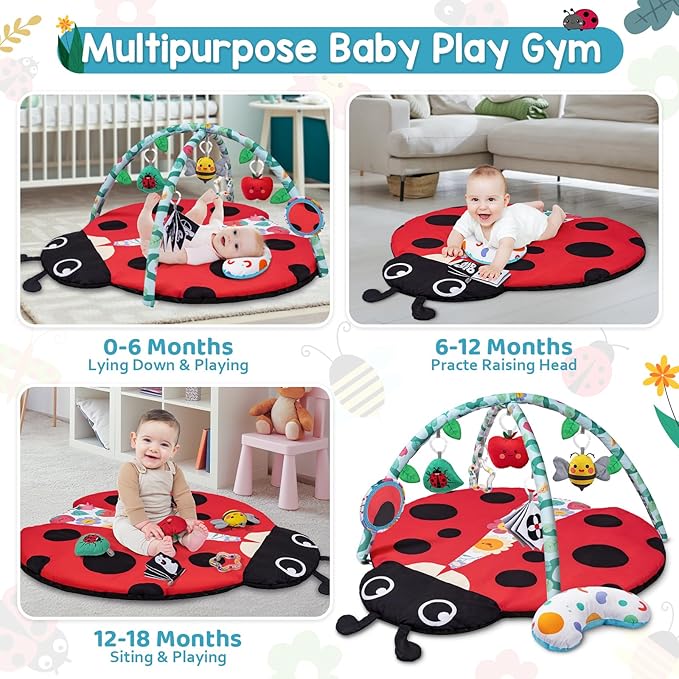 Jyusmile Baby Play Gym Mat, 8-in-1 Tummy Time Mat - Image 3