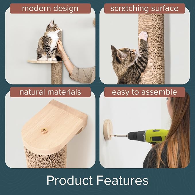 Cat Climbing Wall System – Modern Floating Shelves & Perches - Image 7