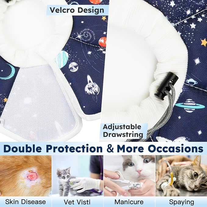 Cat Cone Collar Soft, Waterproof Cat Recovery Collar After Surgery, Adjustable - Image 3